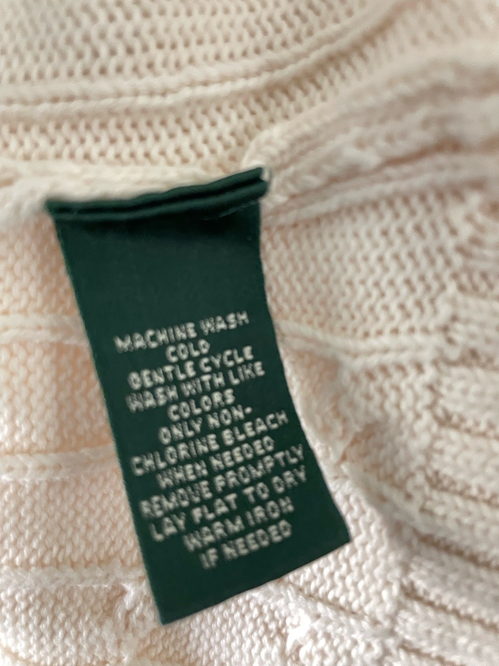 Lauren Ralph Lauren Boat Neck Cable Knit Sweater Gold Button Detail Size L - Picture 7 of 9